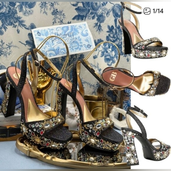 GB Gianni Bini Enchant-Ment Bead Embellished Platform Sandals.  Size 9.5 - Picture 11 of 11